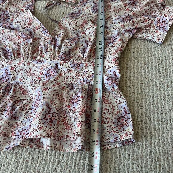 J.CrewPuff-sleeve V-neck top in Ratti paisley garden NWT - Picture 9 of 16